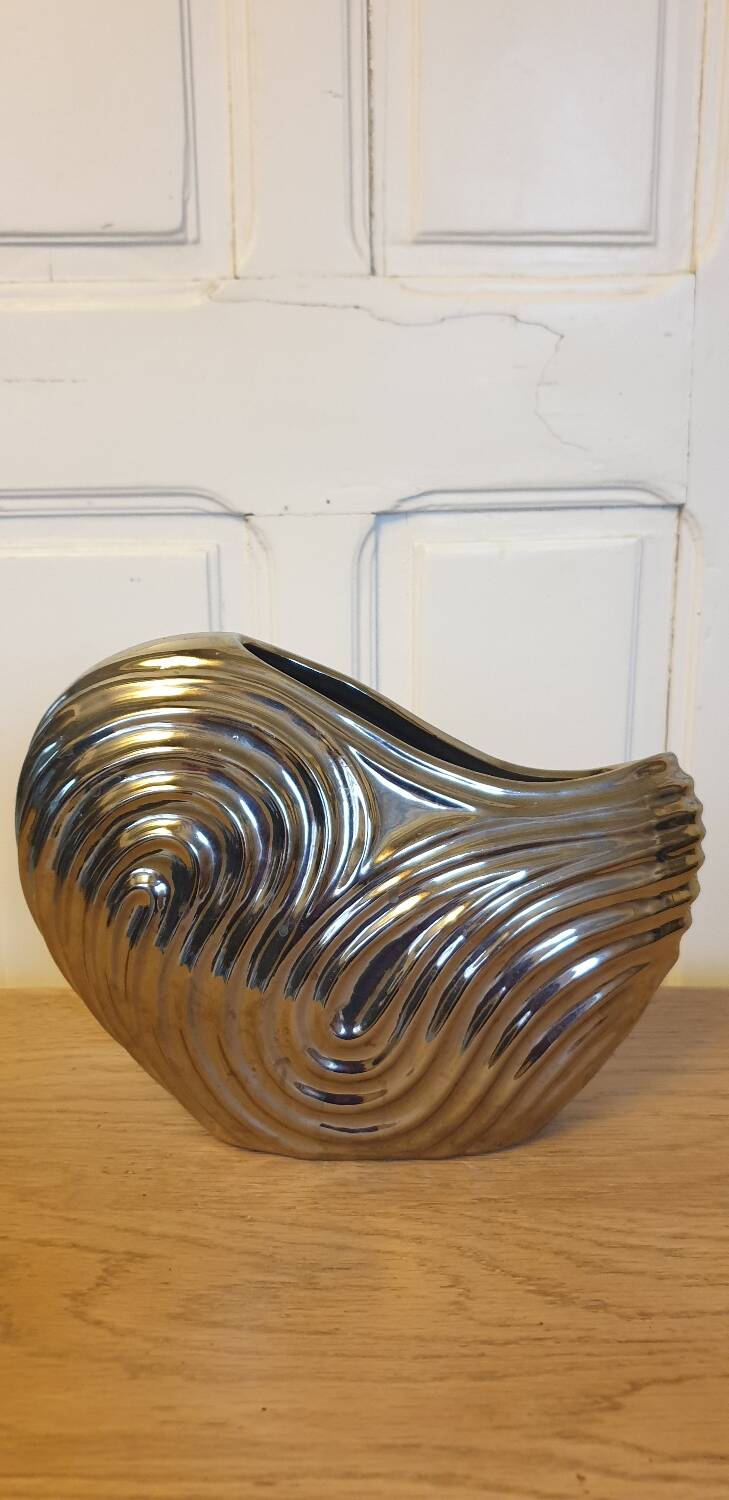Chrome ceramic vase