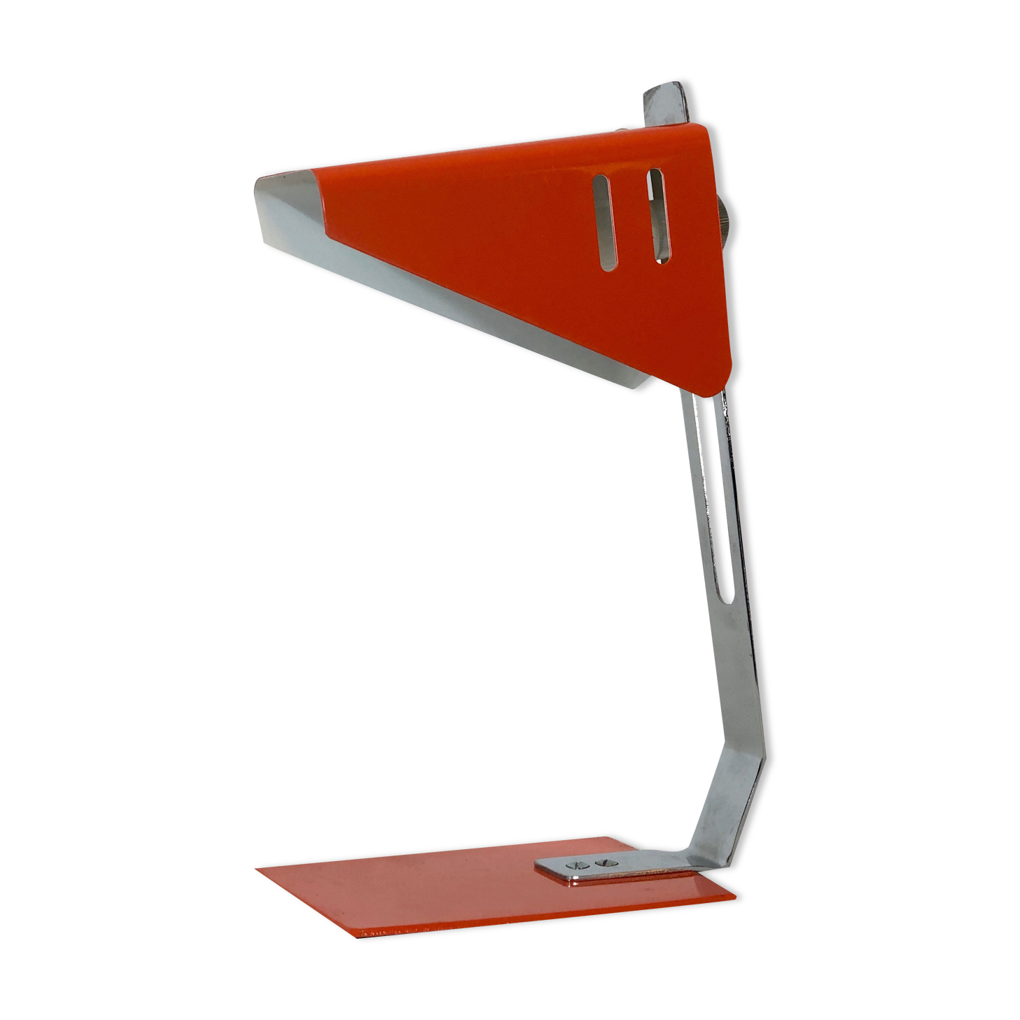 Vintage Italian orange metal desk lamp from 1970