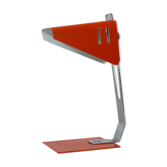 Lampe de bureau italienne vintage en métal orange des années 1970