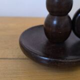 Turned wood table lamp