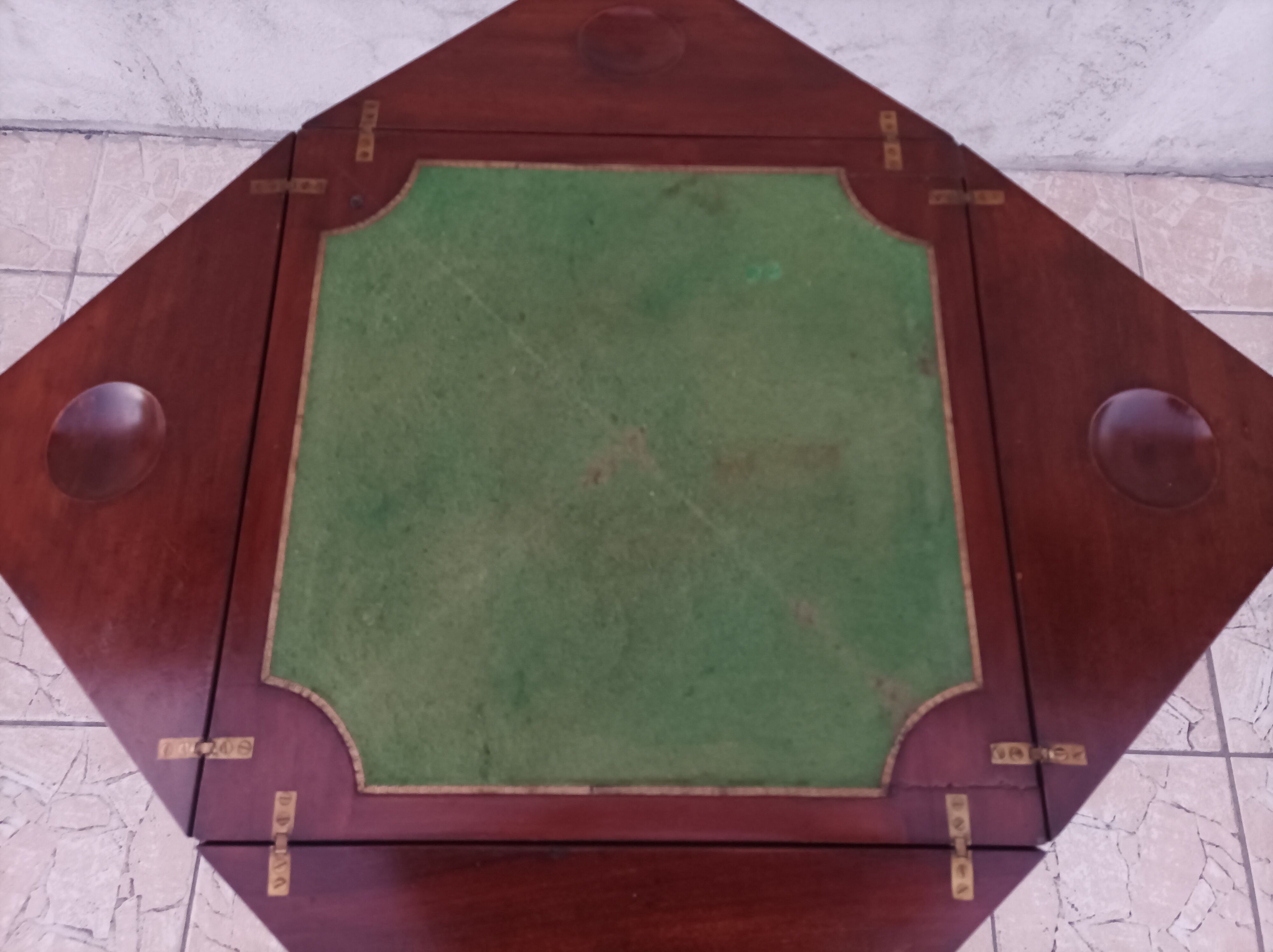 Game table in mahogany late 19th