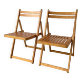 70s beech folding chairs