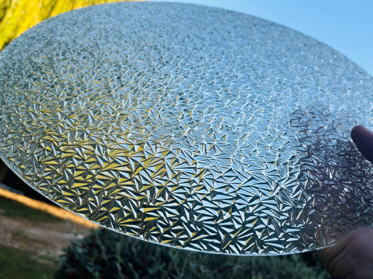 Metal and glass ceiling light, 1970