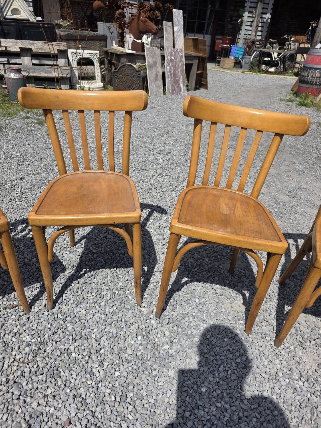 6 Luterma curved wooden bistro chairs