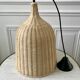 Vintage brushed rattan pendant lamp 80s