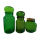 Trio de flacons d'apothicaire en verre vert