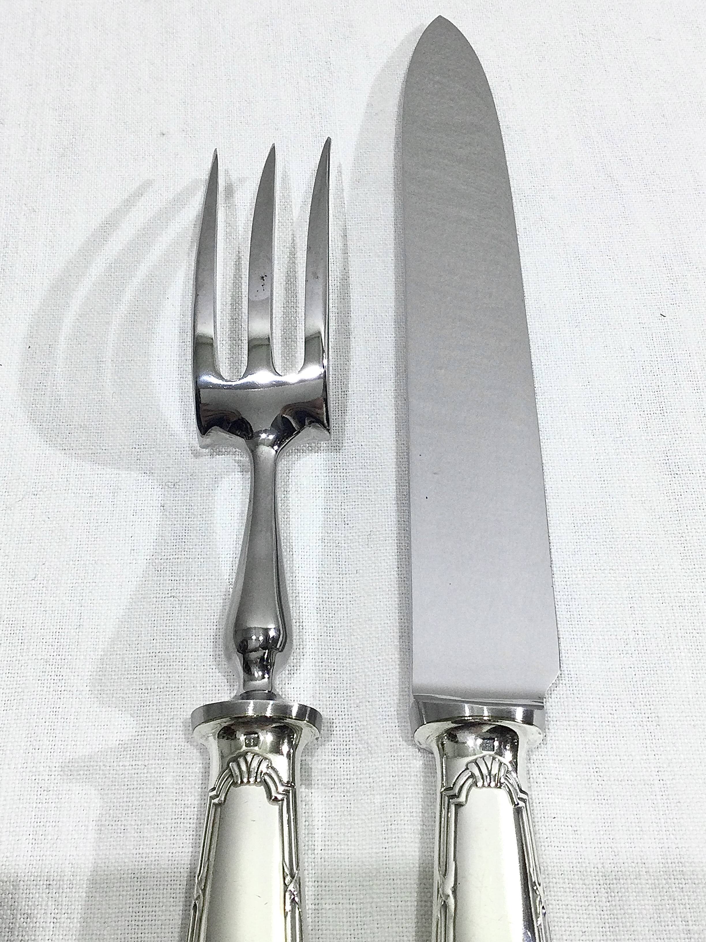 Christofle – service à découper rubans croisés métal argenté