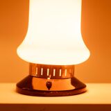 Pair of orange glass lamps. 1970s.