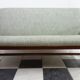 Danish teak 2 seat sofa green upholstery