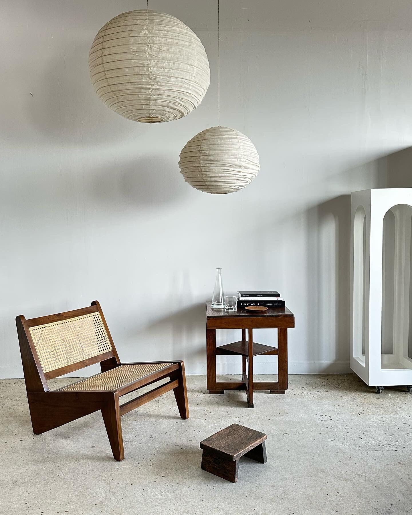 Hanging lamp in rattan and round japanese natural linen d:50