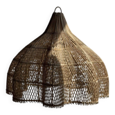 Suspension, rattan luminaire in the shape of a flower, tulip, corolla H:50 D60