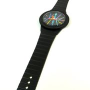 Postmodern Wall Clock in wrist watch shape Pop Art by Ultralux Swiss XL Memphis Age