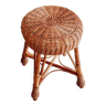 Wicker and wood stool