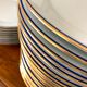 table service art deco limoges porcelain white border blue and gold 61 pieces signed
