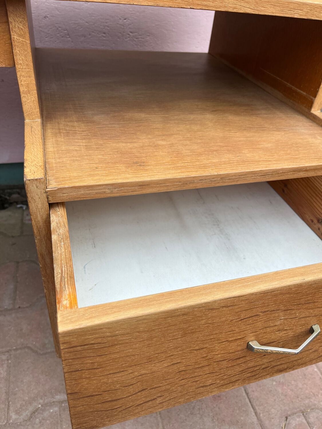 Bureau vintage en chêne clair