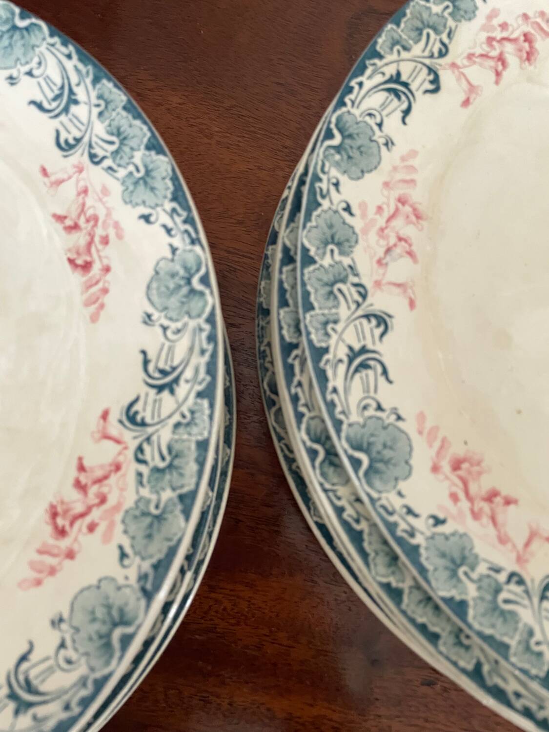 Set of 7 Longwy Art Nouveau plates