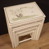 Four French coffee tables in lacquered and painted wood