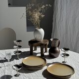 Set of 6 stoneware plates Village France D24