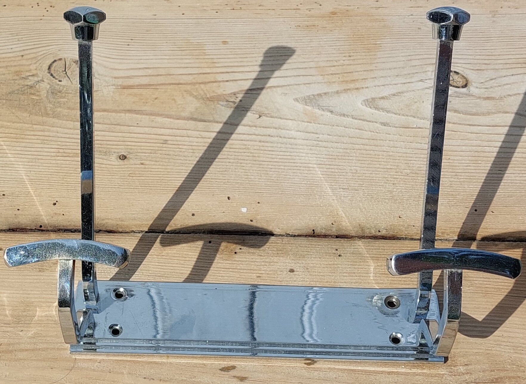 Nickel-plated brass coat rack