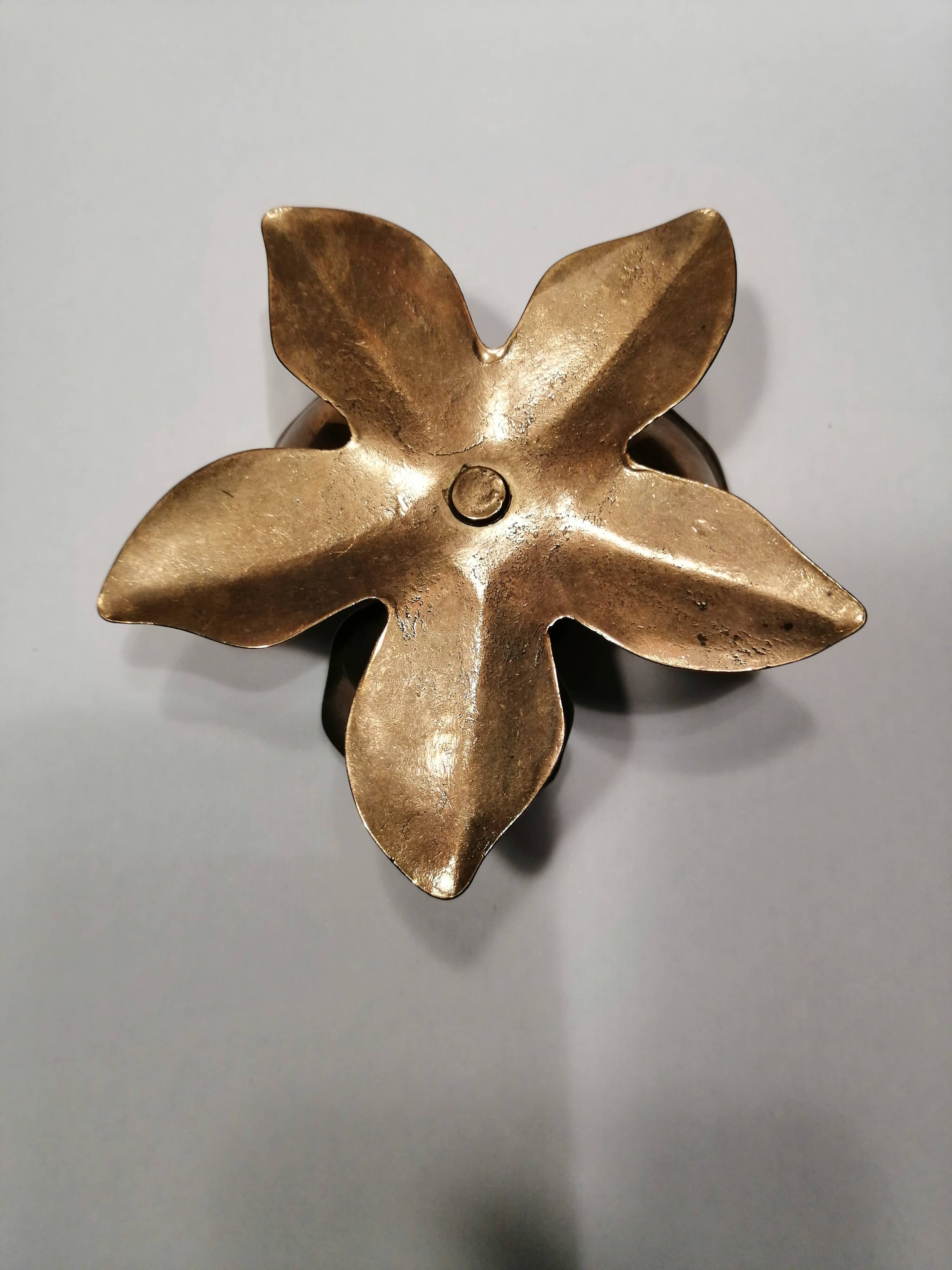 Brass flower candle holder