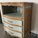 Vintage sage green chest of drawers and solid wood