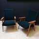 Pair of vintage Czech armchairs (Jiroutek), art deco style, 1960