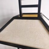 Japanese lamp in black lacquered wood and rice paper H:75cm