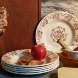Six antique plates opaque porcelain from GIEN, service "Osborne"