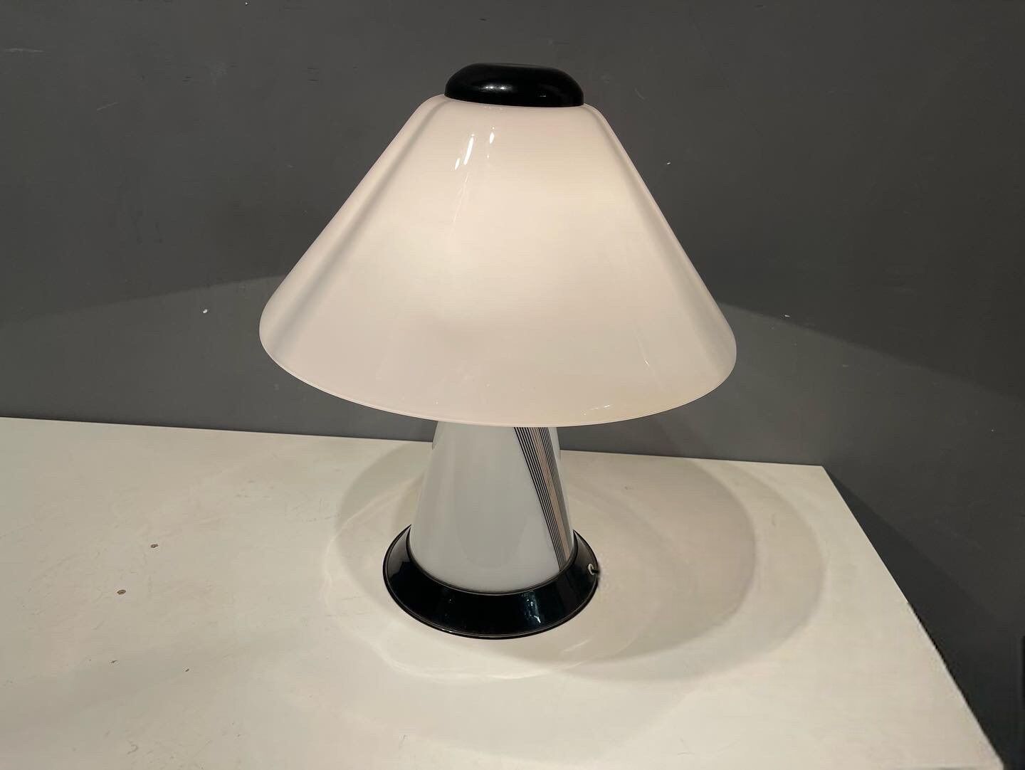 Black and White Table Lamp in Murano Glass, 1980s