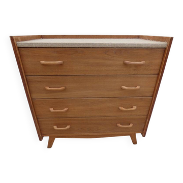 Commode vintage 4 tiroirs en bois-Totalement restaurée et relookée