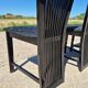 Set 4 postmodern black lacquer dining chairs 1980s