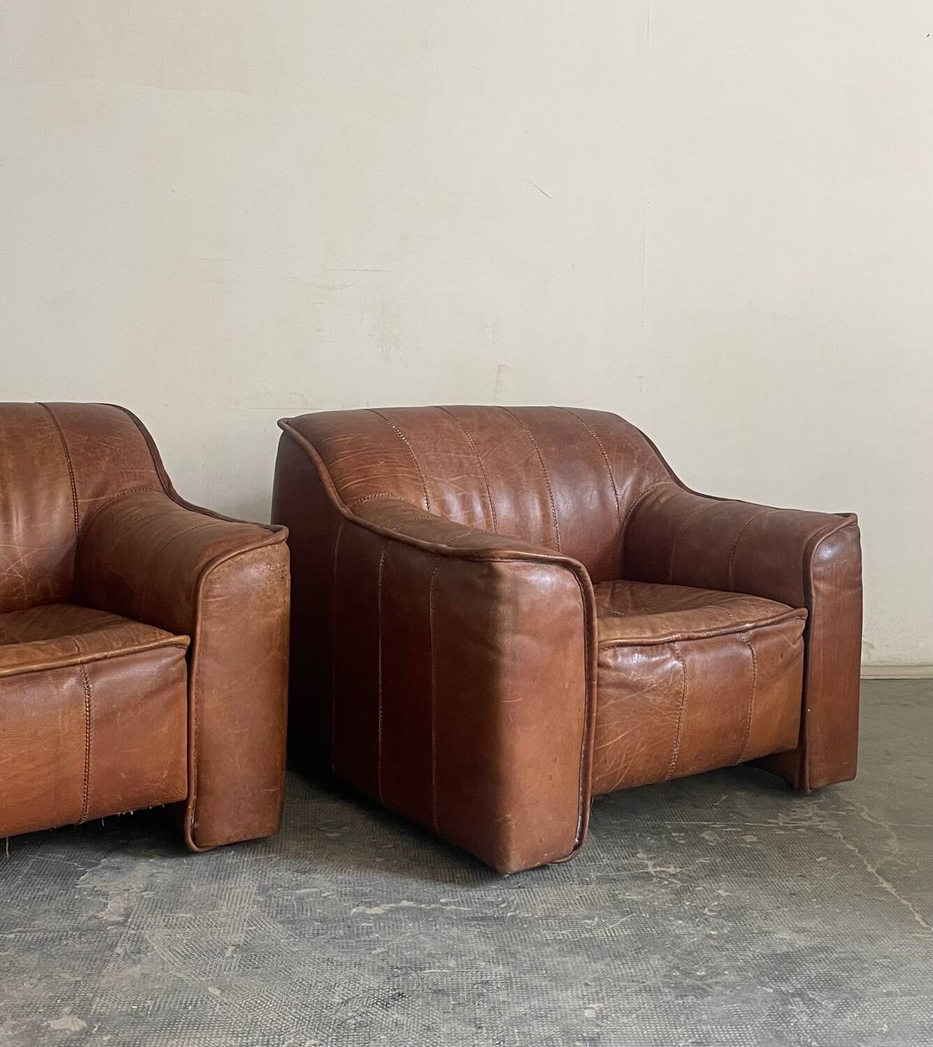 Pair of leather armchairs