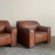 Pair of leather armchairs