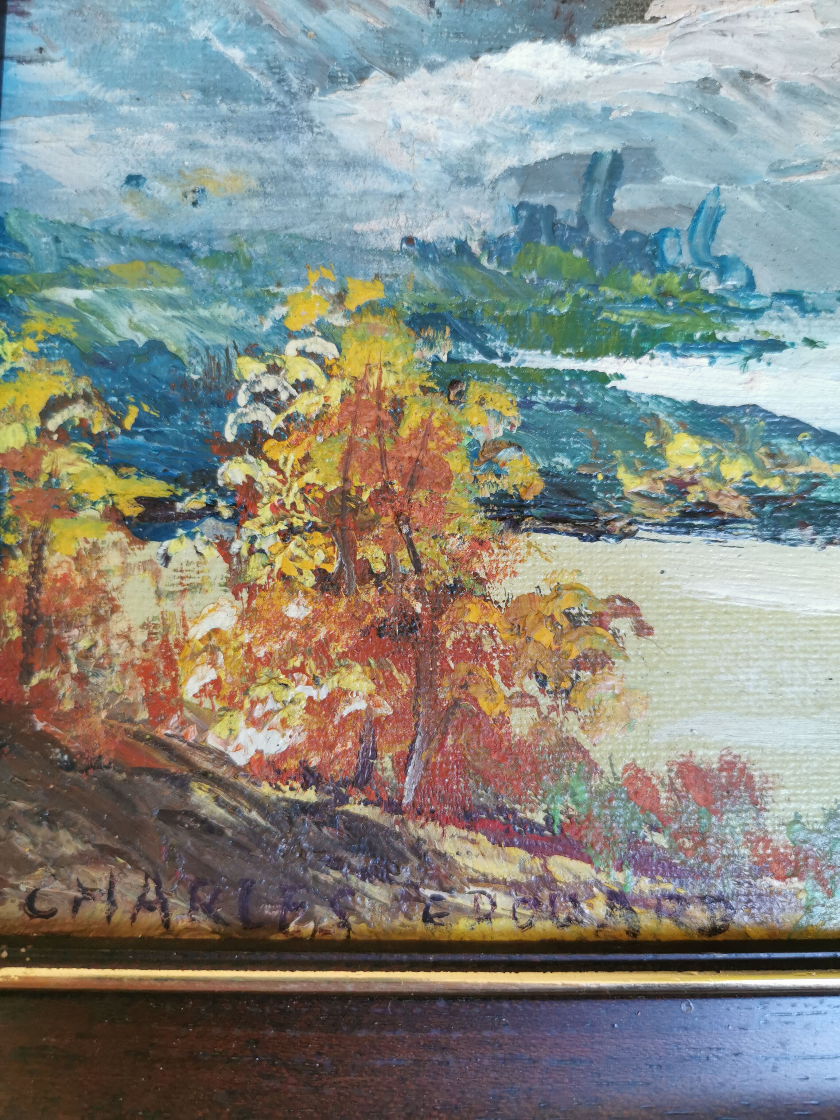 Mountain landscape signed Oil on canvas
