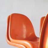 Chaises Panton orange par Verner Panton pour Herman Miller, années 1970, lot de 4