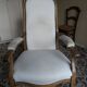 Pair of antique Voltaire armchairs, carved back
