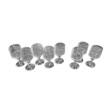 Set of 8 Vendome crystal glasses