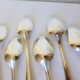 6 Christofle Art Deco Style Silver Plated Soup Spoons 2106255