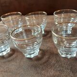 Set of 6 crystal digestive glasses