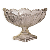 Coupe à fruit en verre, de forme ovale, sur pied