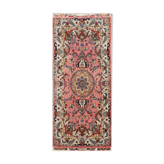 Tapis persan tabriz en laine et soie fait sur soie 70 raj