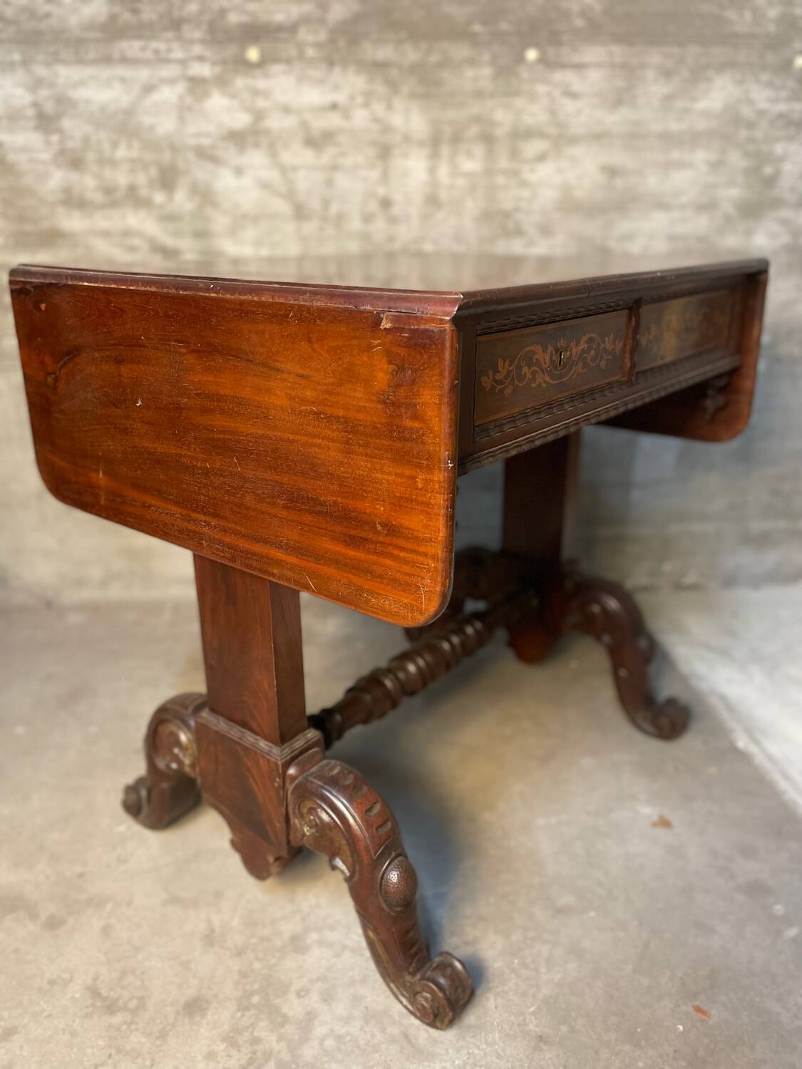 Writing table A Regency Irish carved mahogany writing table circa 1800