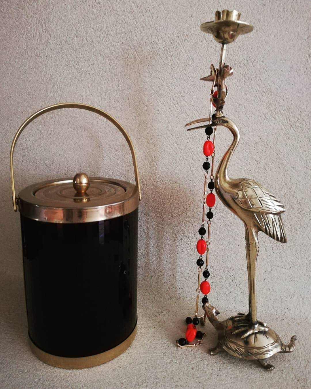 Brass Feng Shui Candle holder with turtle crane