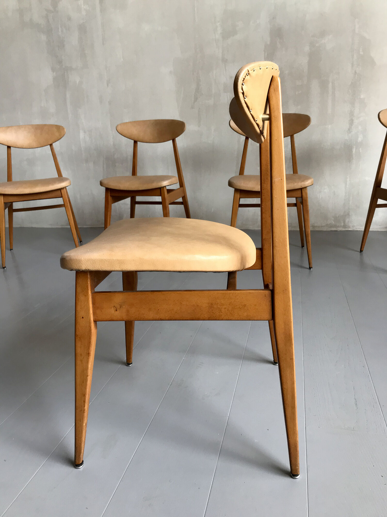 Series of 6 chairs, France 1960