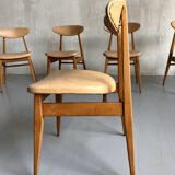 Series of 6 chairs, France 1960