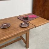 Solid pine table with its extension, 1950s