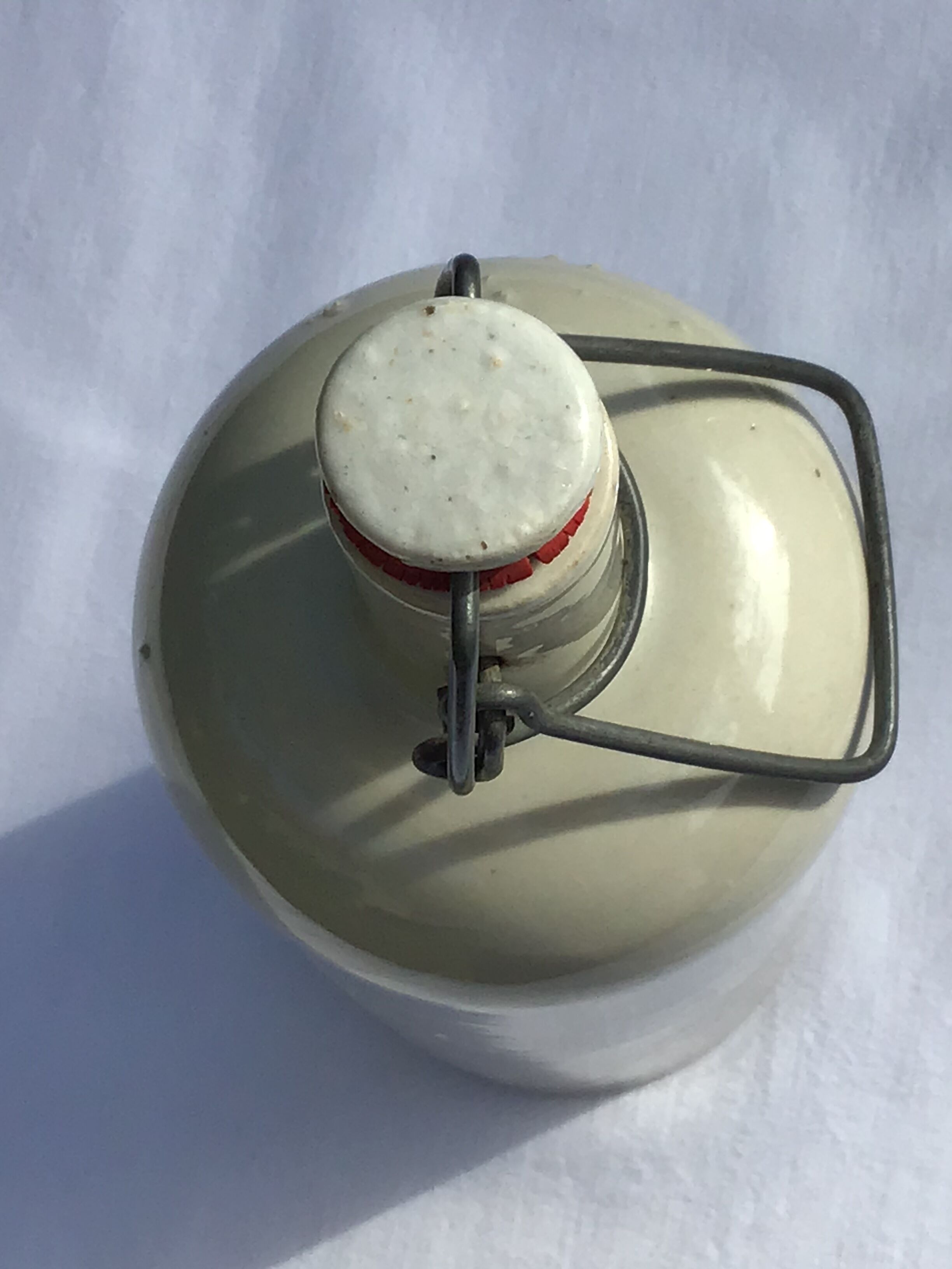 Old airtight white sandstone bottle