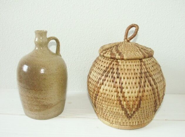 Vintage glazed stoneware jug bottle