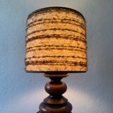 60s turned wood wool lamp