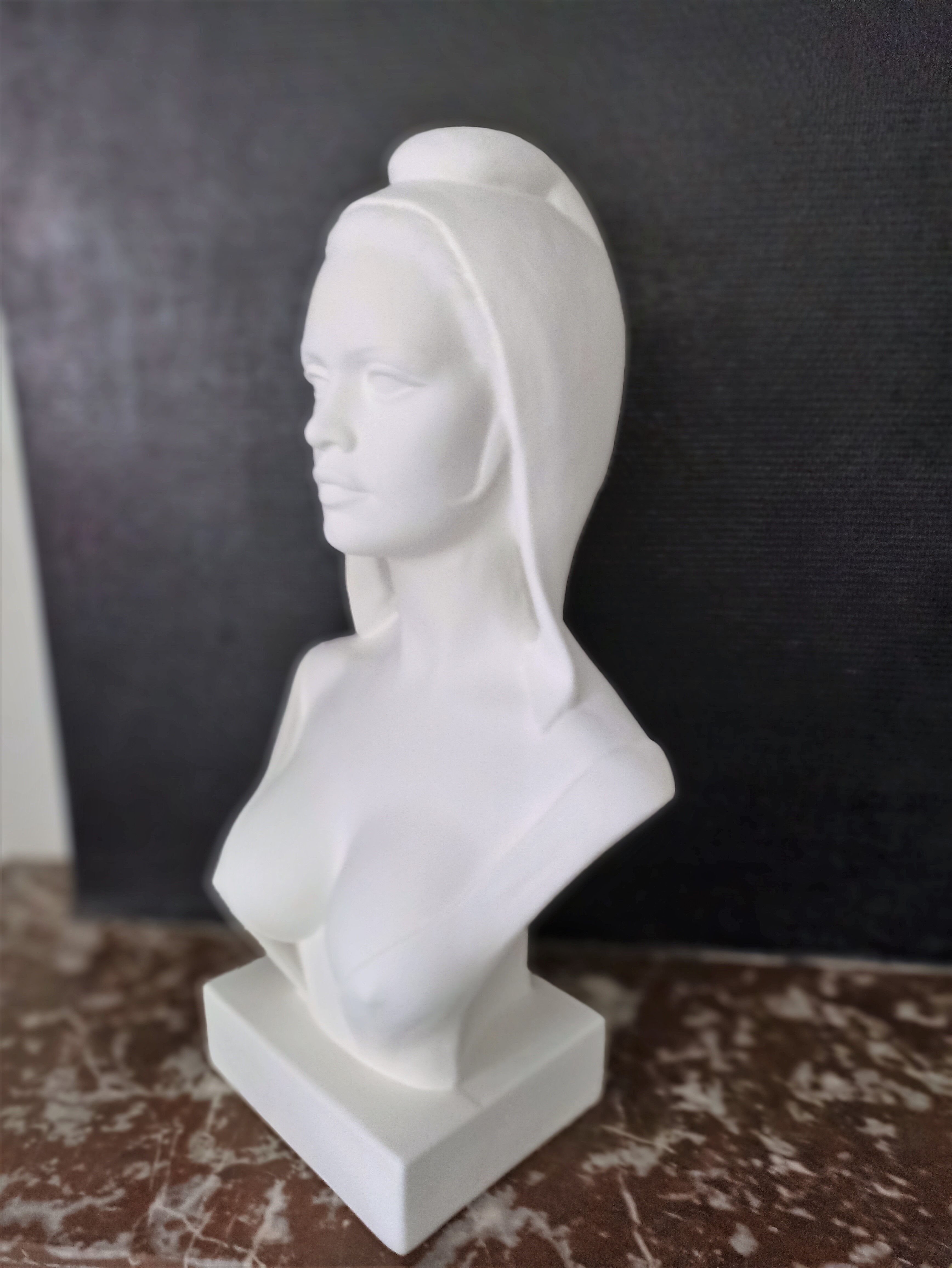Large bust Marianne H:64cm B. Bardot in plaster